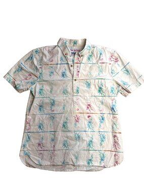 Chubbies The Nutter Shirt Hawaiian Pineapple Print Popover Pullover Men's Small
